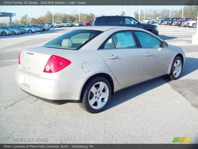 Gold Mist Metallic / Light Taupe 2009 Pontiac G6 Sedan