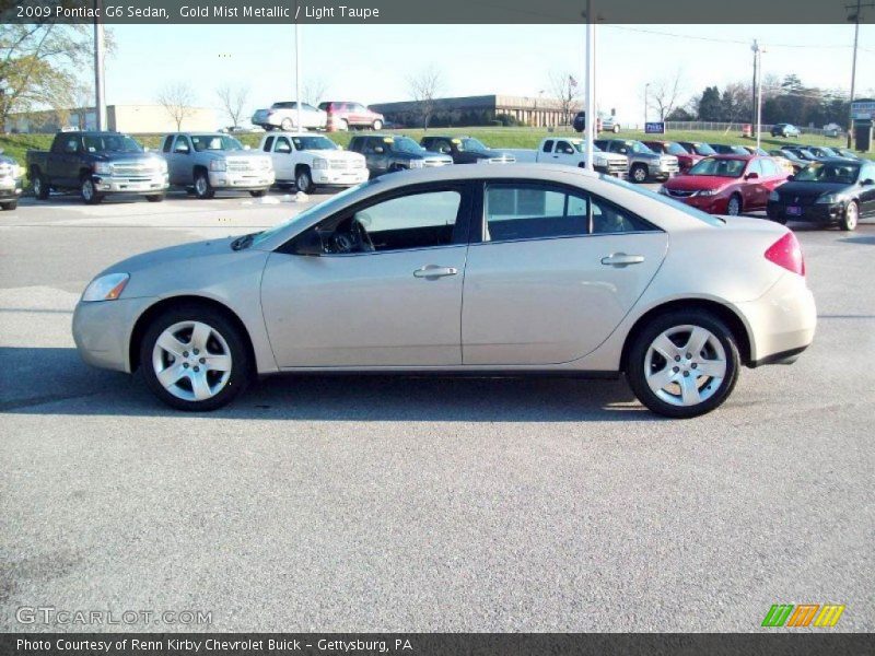Gold Mist Metallic / Light Taupe 2009 Pontiac G6 Sedan