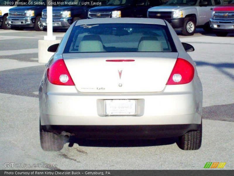 Gold Mist Metallic / Light Taupe 2009 Pontiac G6 Sedan