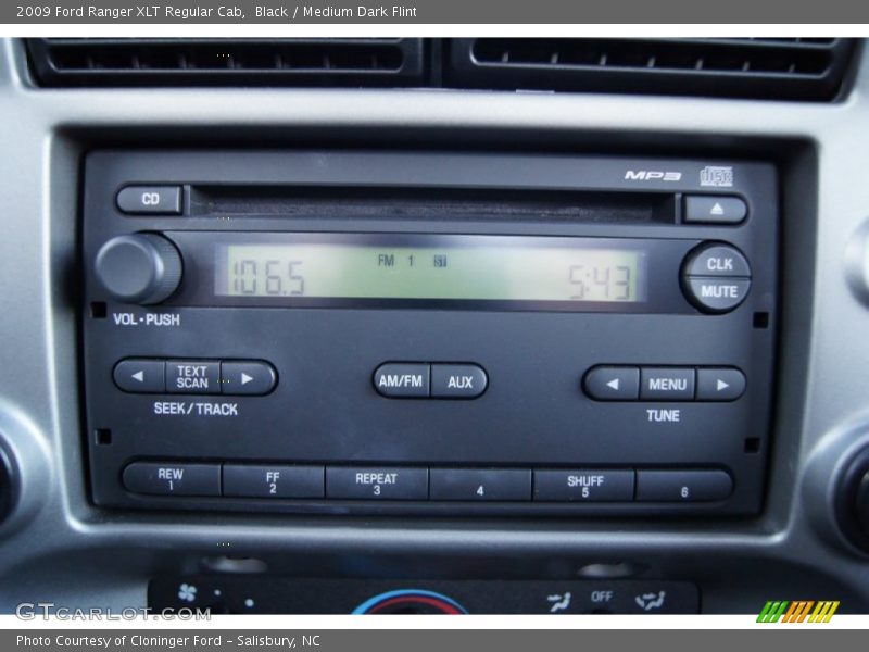 Black / Medium Dark Flint 2009 Ford Ranger XLT Regular Cab