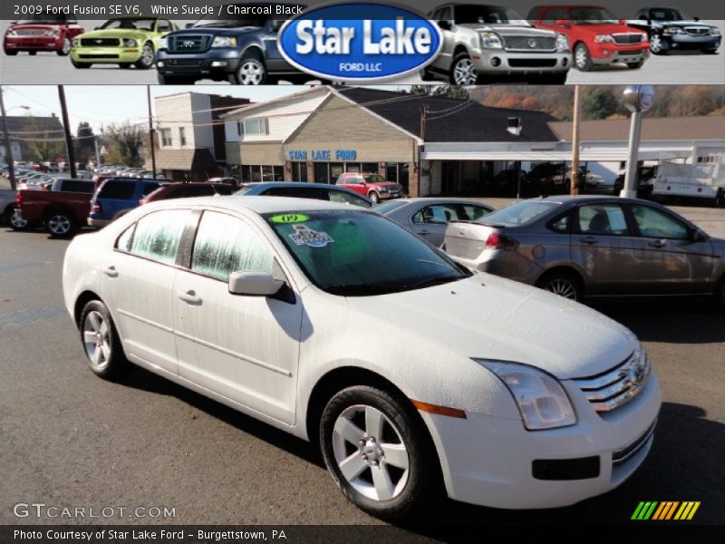 White Suede / Charcoal Black 2009 Ford Fusion SE V6