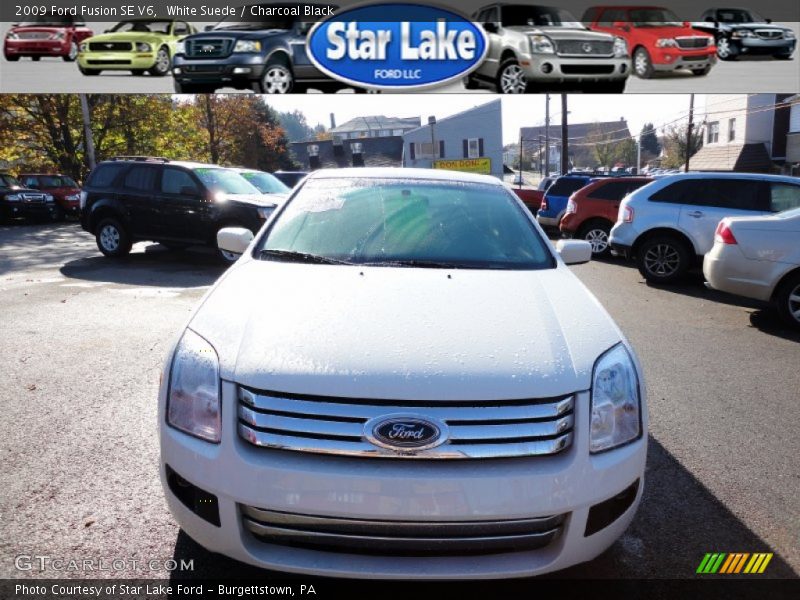 White Suede / Charcoal Black 2009 Ford Fusion SE V6