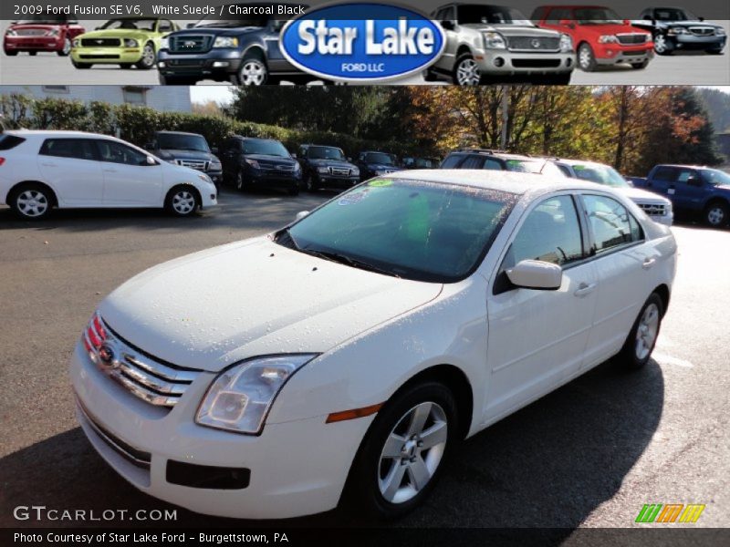 White Suede / Charcoal Black 2009 Ford Fusion SE V6