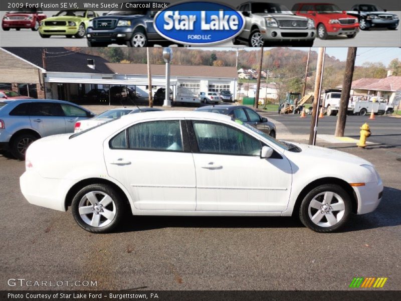 White Suede / Charcoal Black 2009 Ford Fusion SE V6