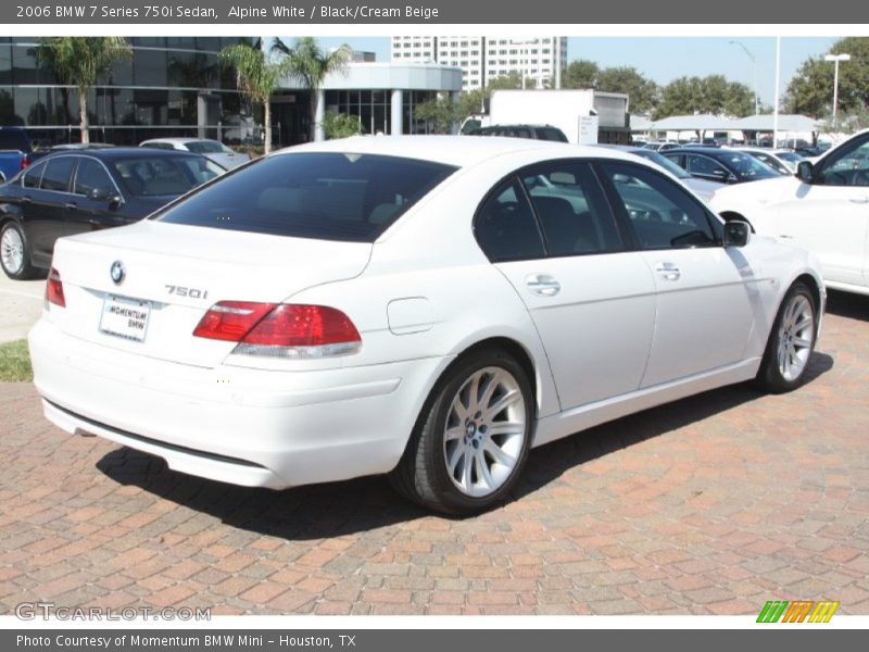 Alpine White / Black/Cream Beige 2006 BMW 7 Series 750i Sedan