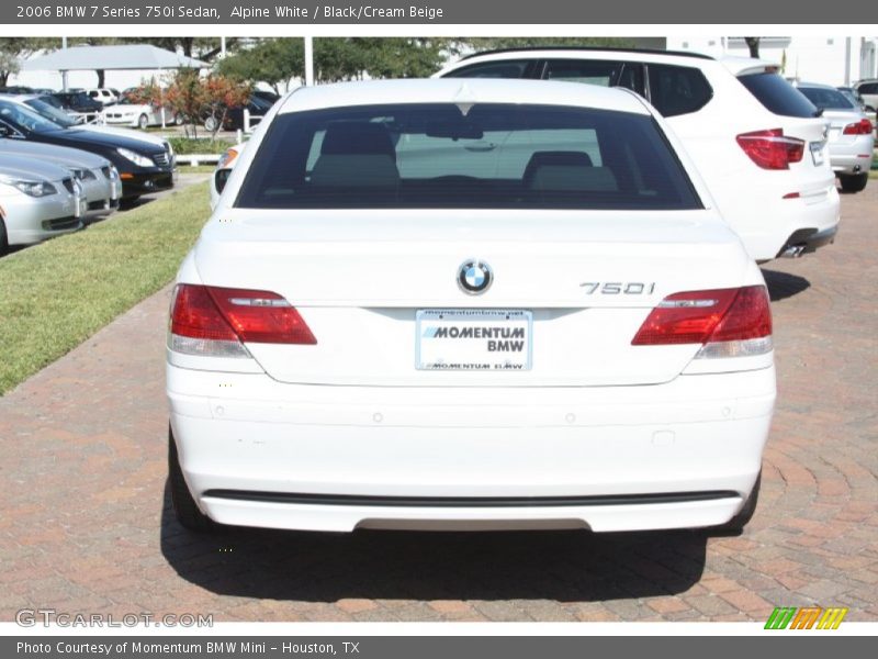 Alpine White / Black/Cream Beige 2006 BMW 7 Series 750i Sedan