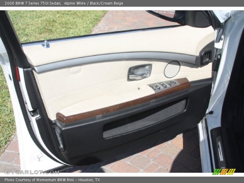 Alpine White / Black/Cream Beige 2006 BMW 7 Series 750i Sedan