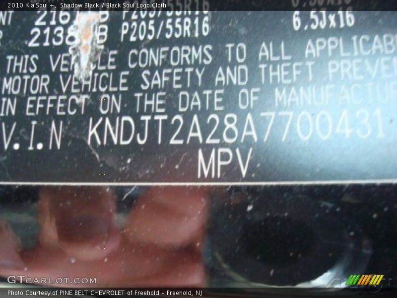 Shadow Black / Black Soul Logo Cloth 2010 Kia Soul +