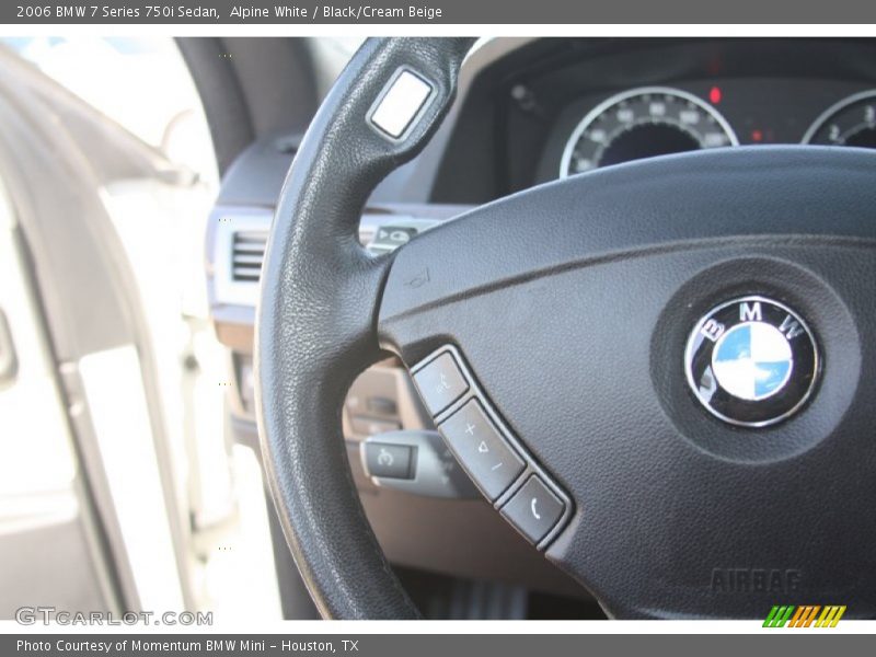 Alpine White / Black/Cream Beige 2006 BMW 7 Series 750i Sedan