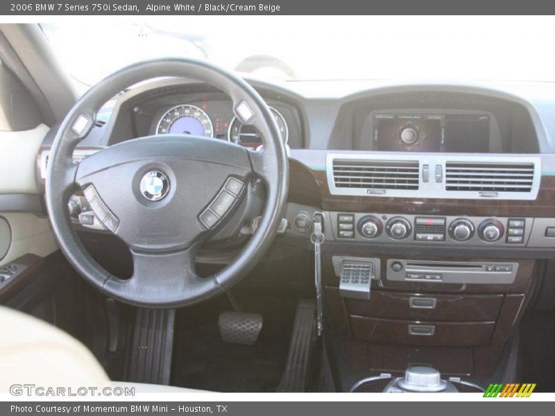 Alpine White / Black/Cream Beige 2006 BMW 7 Series 750i Sedan