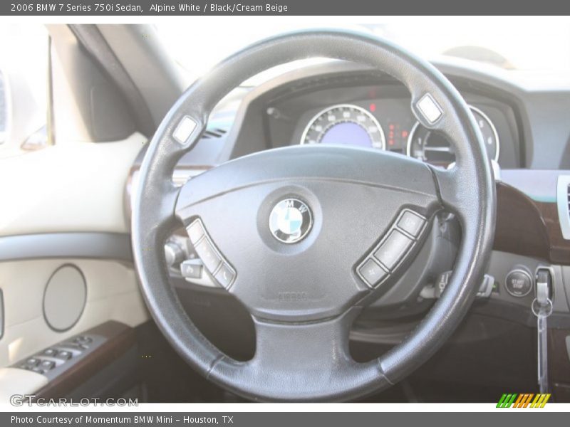 Alpine White / Black/Cream Beige 2006 BMW 7 Series 750i Sedan