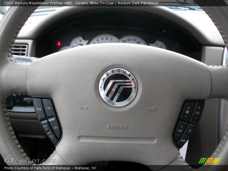 Ceramic White Tri-Coat / Medium Dark Parchment 2003 Mercury Mountaineer Premier AWD