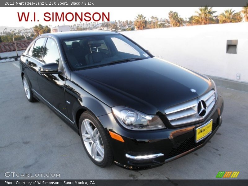 Black / Black 2012 Mercedes-Benz C 250 Sport