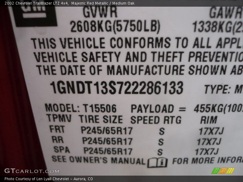 Majestic Red Metallic / Medium Oak 2002 Chevrolet TrailBlazer LTZ 4x4