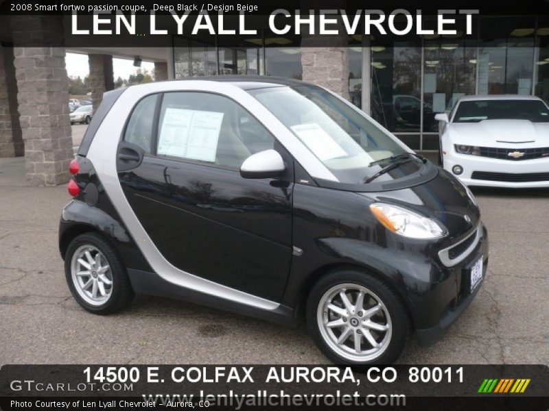 Deep Black / Design Beige 2008 Smart fortwo passion coupe