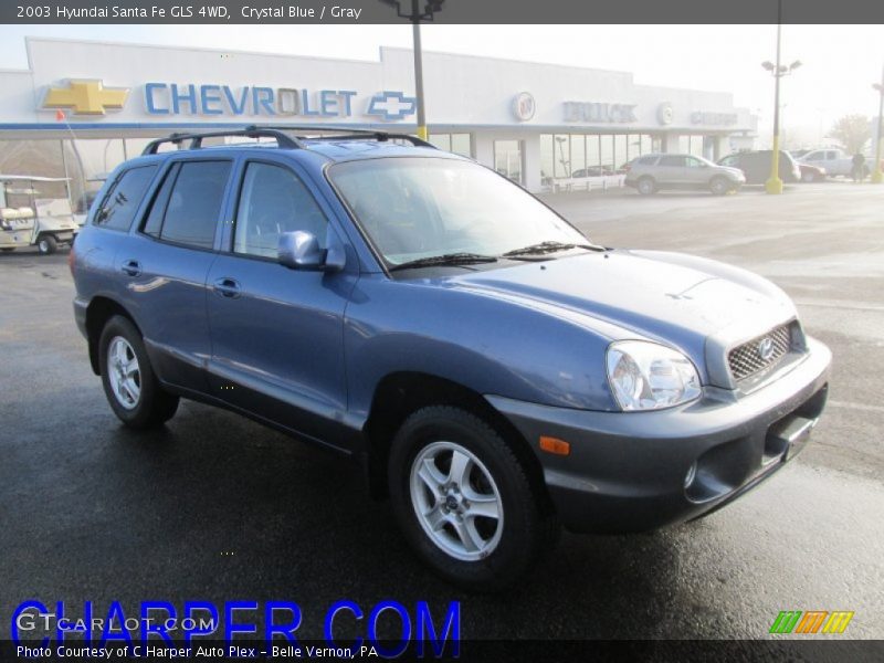 Crystal Blue / Gray 2003 Hyundai Santa Fe GLS 4WD