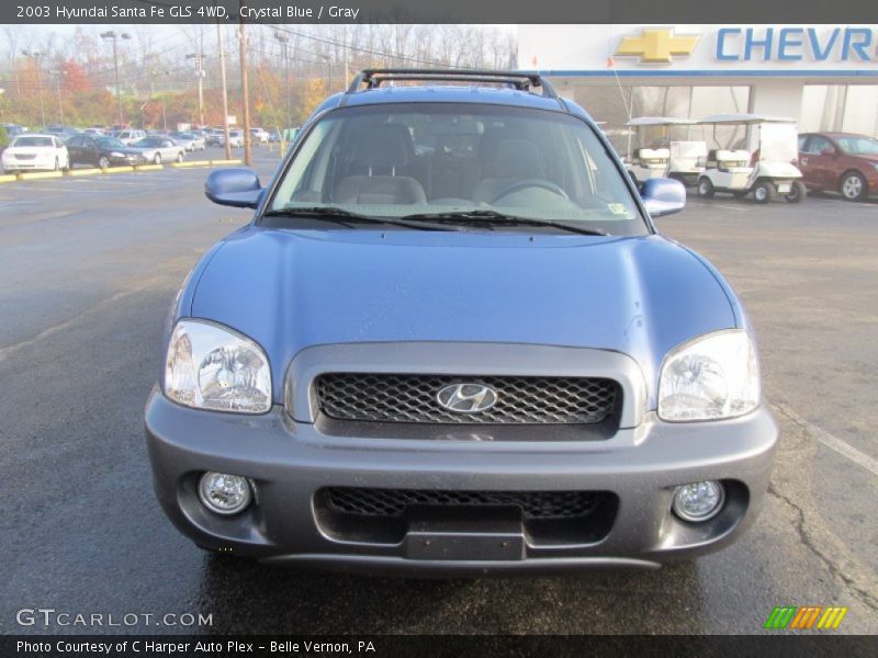 Crystal Blue / Gray 2003 Hyundai Santa Fe GLS 4WD