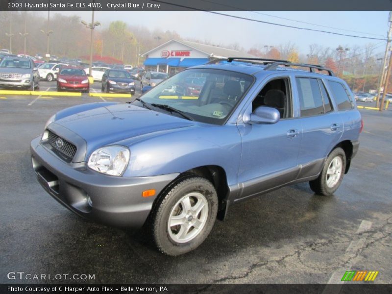 Crystal Blue / Gray 2003 Hyundai Santa Fe GLS 4WD