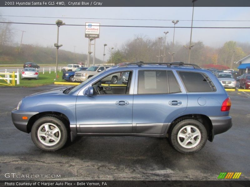 Crystal Blue / Gray 2003 Hyundai Santa Fe GLS 4WD