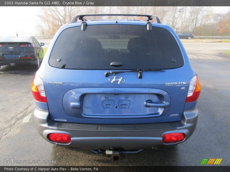 Crystal Blue / Gray 2003 Hyundai Santa Fe GLS 4WD