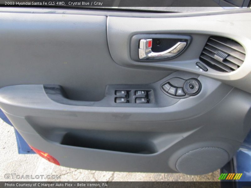 Crystal Blue / Gray 2003 Hyundai Santa Fe GLS 4WD