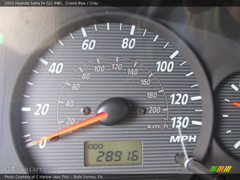 Crystal Blue / Gray 2003 Hyundai Santa Fe GLS 4WD