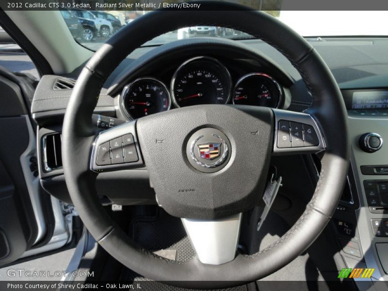 Radiant Silver Metallic / Ebony/Ebony 2012 Cadillac CTS 3.0 Sedan