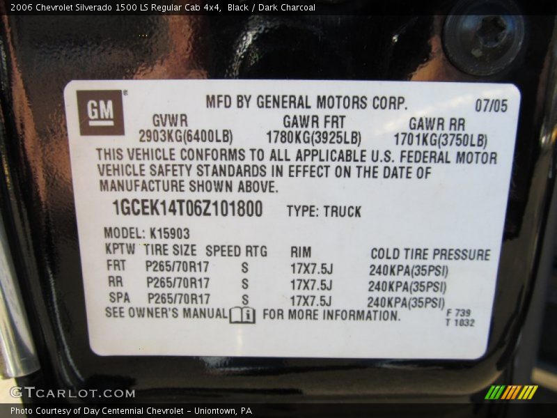 Black / Dark Charcoal 2006 Chevrolet Silverado 1500 LS Regular Cab 4x4
