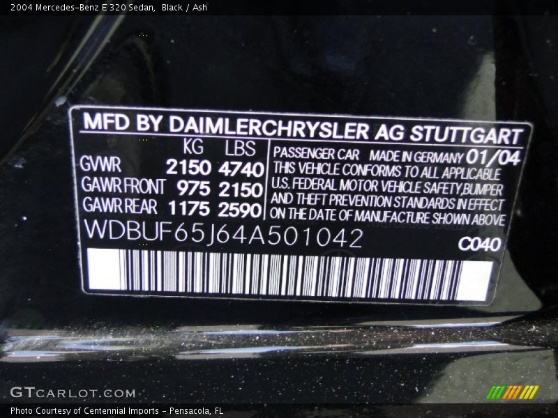 Black / Ash 2004 Mercedes-Benz E 320 Sedan