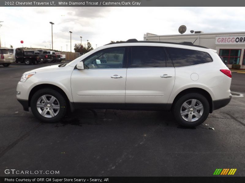 White Diamond Tricoat / Cashmere/Dark Gray 2012 Chevrolet Traverse LT