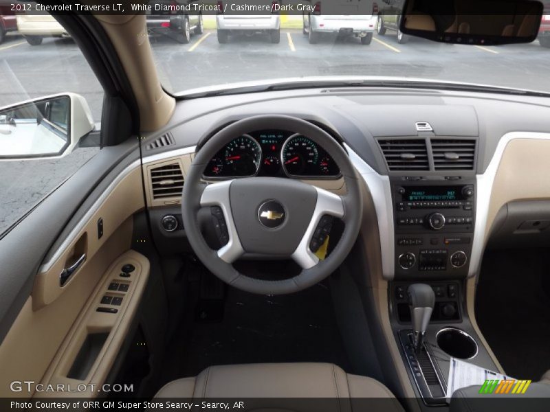 White Diamond Tricoat / Cashmere/Dark Gray 2012 Chevrolet Traverse LT