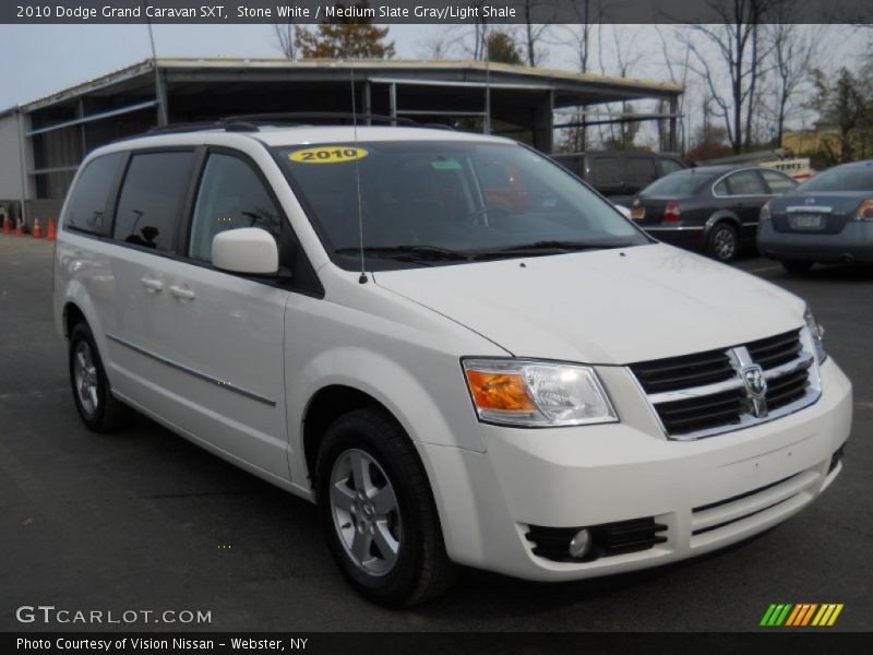 Stone White / Medium Slate Gray/Light Shale 2010 Dodge Grand Caravan SXT