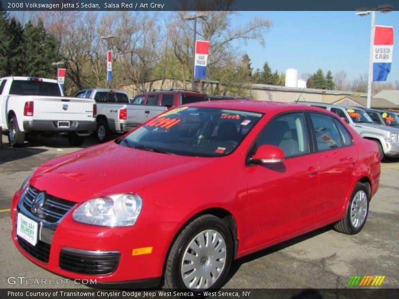 Salsa Red / Art Grey 2008 Volkswagen Jetta S Sedan