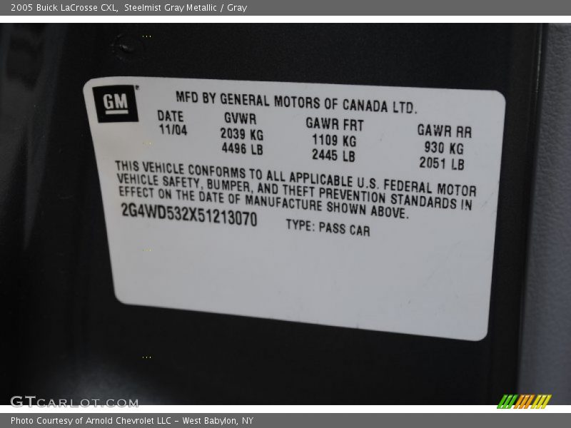 Steelmist Gray Metallic / Gray 2005 Buick LaCrosse CXL