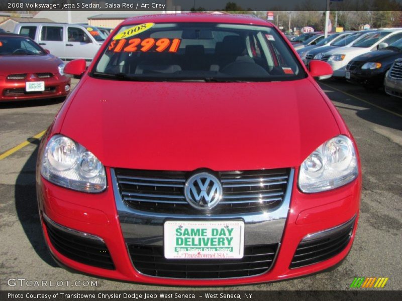 Salsa Red / Art Grey 2008 Volkswagen Jetta S Sedan