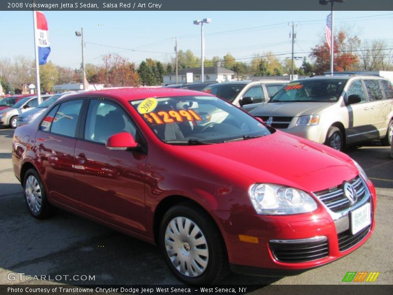 Salsa Red / Art Grey 2008 Volkswagen Jetta S Sedan