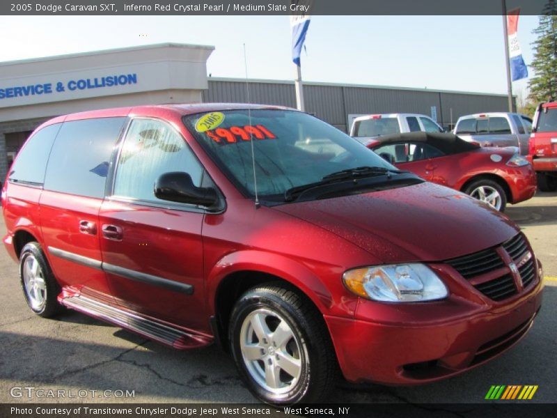 Inferno Red Crystal Pearl / Medium Slate Gray 2005 Dodge Caravan SXT