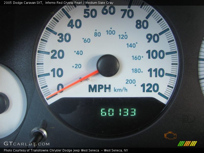 Inferno Red Crystal Pearl / Medium Slate Gray 2005 Dodge Caravan SXT