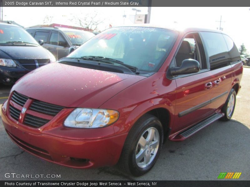 Inferno Red Crystal Pearl / Medium Slate Gray 2005 Dodge Caravan SXT