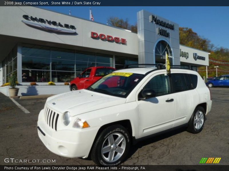 Stone White / Dark Slate Gray 2008 Jeep Compass Sport