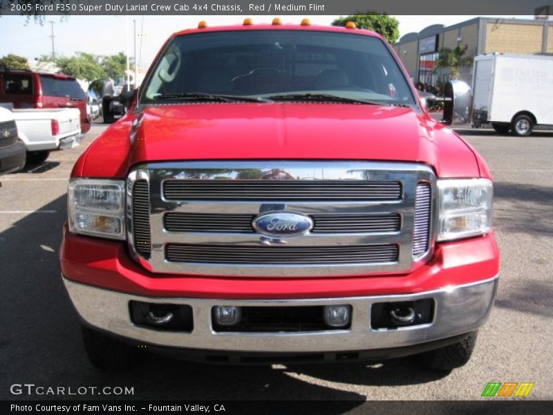 Red / Medium Flint 2005 Ford F350 Super Duty Lariat Crew Cab 4x4 Chassis