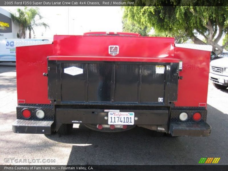 Red / Medium Flint 2005 Ford F350 Super Duty Lariat Crew Cab 4x4 Chassis