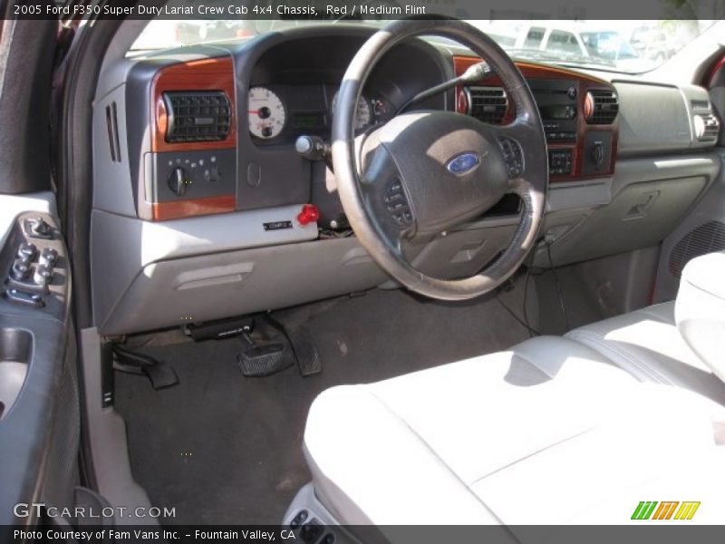 Red / Medium Flint 2005 Ford F350 Super Duty Lariat Crew Cab 4x4 Chassis