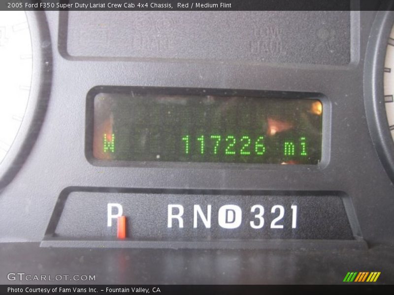 Red / Medium Flint 2005 Ford F350 Super Duty Lariat Crew Cab 4x4 Chassis