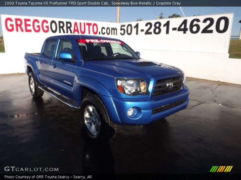 Speedway Blue Metallic / Graphite Gray 2009 Toyota Tacoma V6 PreRunner TRD Sport Double Cab