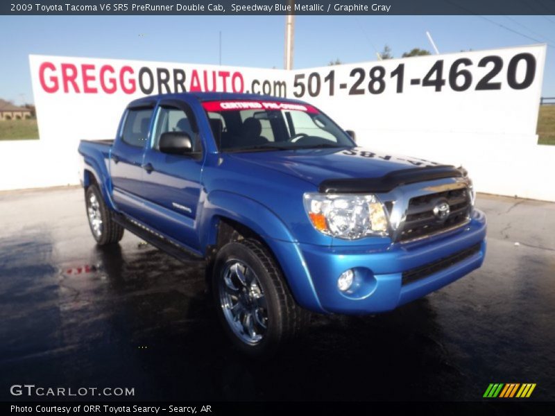 Speedway Blue Metallic / Graphite Gray 2009 Toyota Tacoma V6 SR5 PreRunner Double Cab
