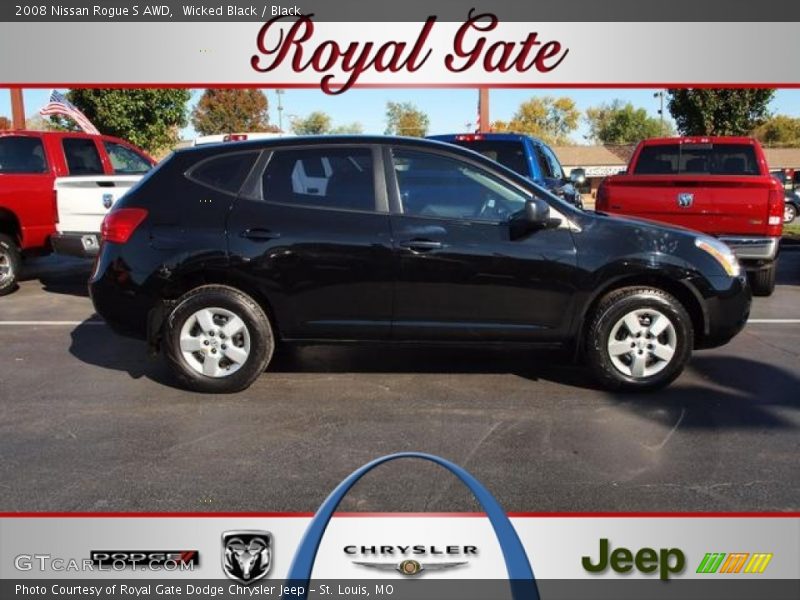 Wicked Black / Black 2008 Nissan Rogue S AWD