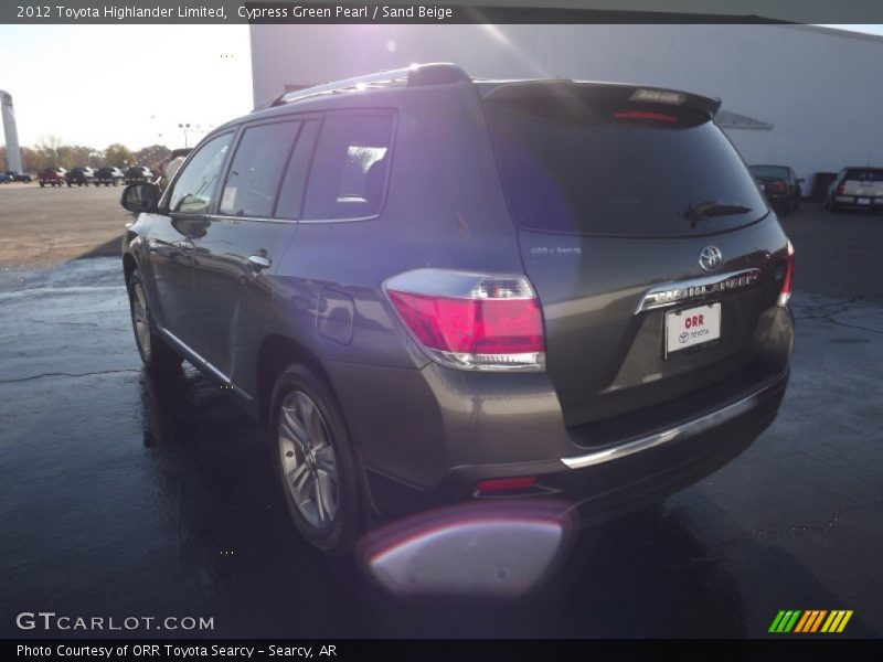 Cypress Green Pearl / Sand Beige 2012 Toyota Highlander Limited