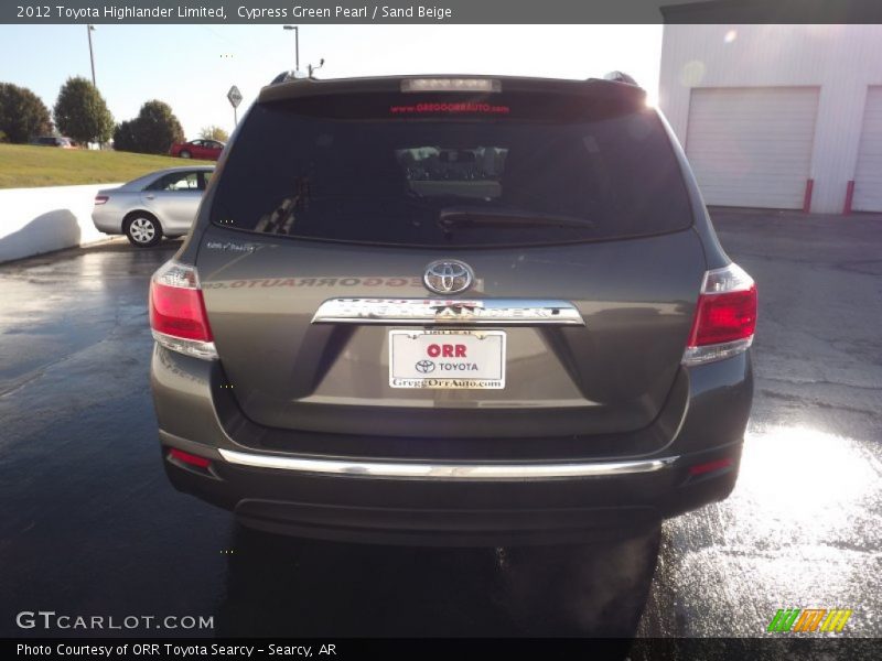 Cypress Green Pearl / Sand Beige 2012 Toyota Highlander Limited