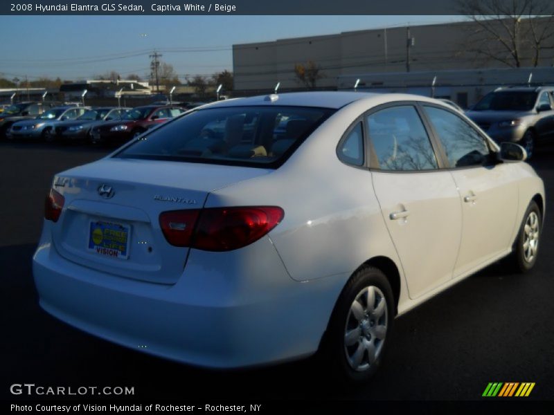 Captiva White / Beige 2008 Hyundai Elantra GLS Sedan